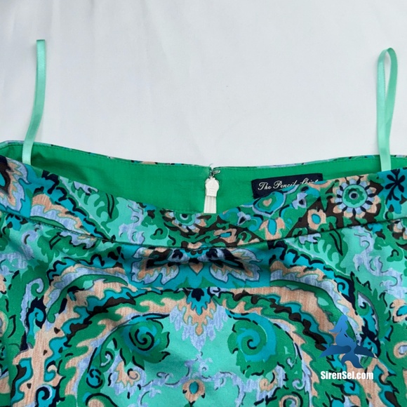 1169 J. Crew The Pencil Skirt - Size 2 - Casbah Green Medallion Print - Picture 3 of 9